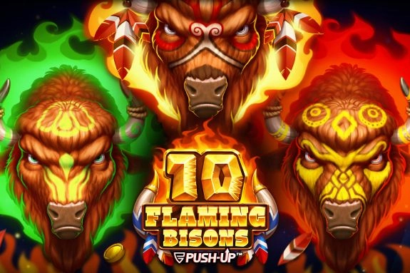 18706 10 flaming bisons